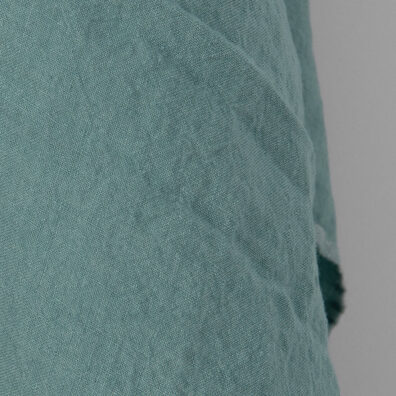 Wide washed linen fabric plain aquamarine, extra wide