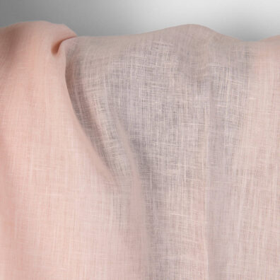 Linen fabric plain pale pink, 100% linen