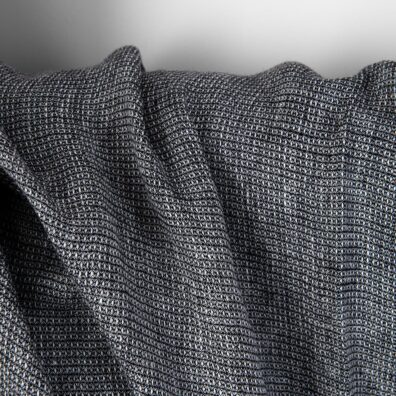 Washed linen fabric back and white waffle, pure linen