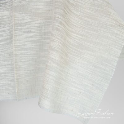 Linen cotton greyish fabric with white stripes 8 Linen cotton greyish fabric with white stripes