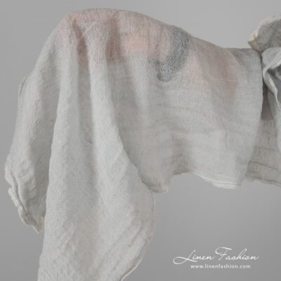 Linen wool pale green fabric washed 5 Linen wool pale green fabric, washed.