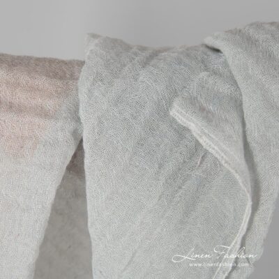 Linen wool pale green fabric washed 7 Wool linen pale green washed fabric.