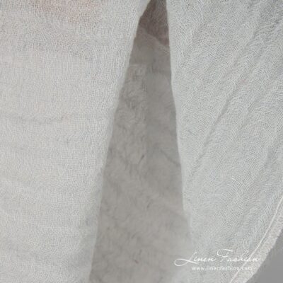 Linen wool pale green fabric washed 8 Washed pale green fabric.