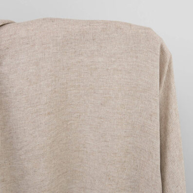Wide washed linen cotton fabric white and brown