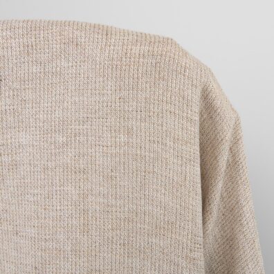 Wide washed linen cotton fabric white and brown, dobby