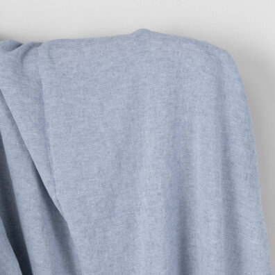 Wide washed linen cotton fabric white and blue mix