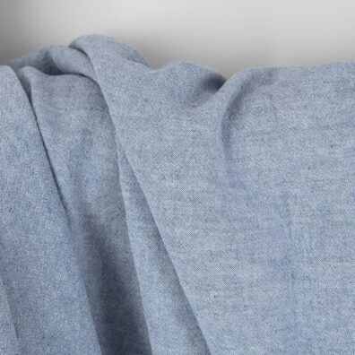 Wide washed linen cotton fabric white and blue mix, extra wide