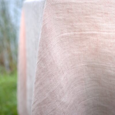 BONA Tablecloth pink 6 Pink linen tablecloth, 100% linen