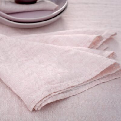 BONA Table napkin pink 3 Pink linen napkin