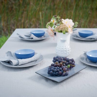 GAMMA Tablecloth light grey 5 Light grey linen tablecloth, 100% linen