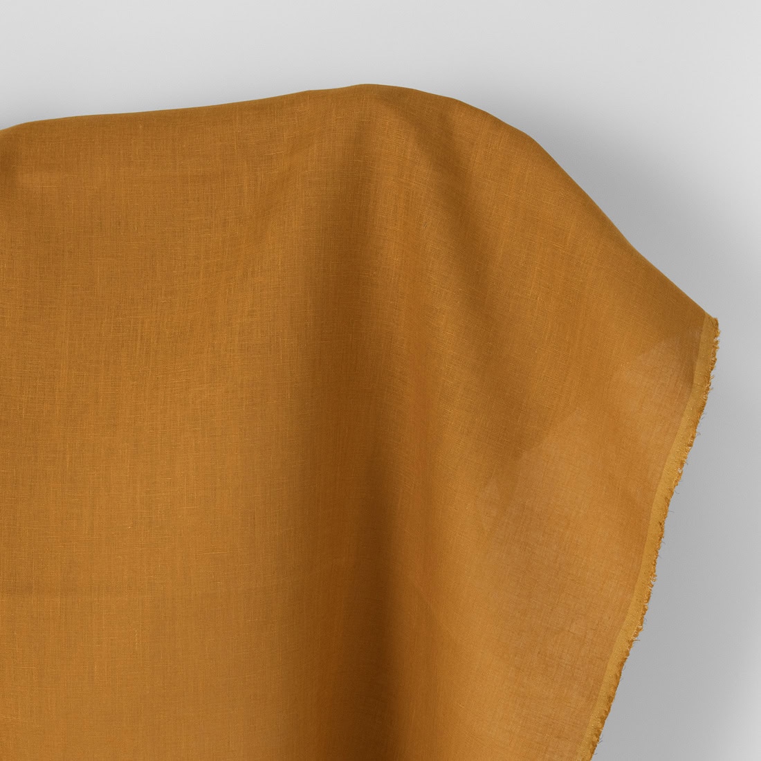 Linen fabric plain ginger yellow
