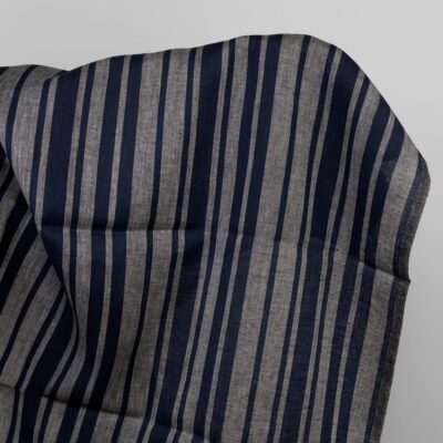 Linen fabric in blue and grey stripes 5 Linen fabric in blue and natural stripes