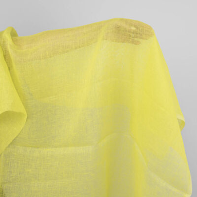 Transparent bright yellow linen fabric