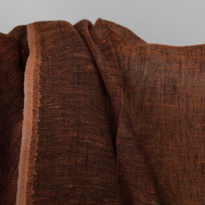 Linen fabric orange and black, gauze