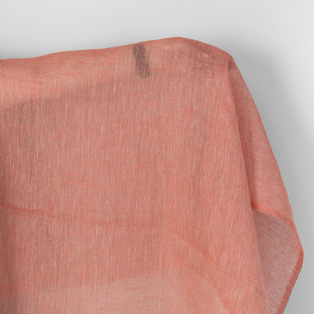 Linen fabric natural and salmon red gauze