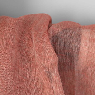 Linen fabric natural and salmon red gauze 7 Linen fabric natural and salmon red gauze, lightweight