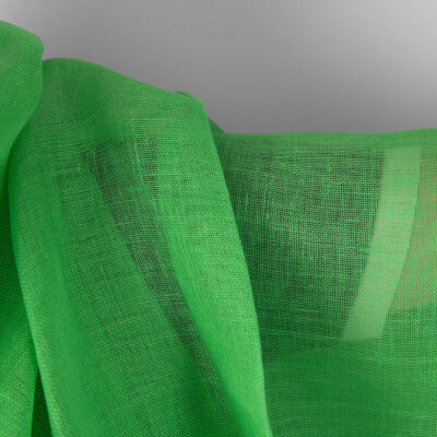 Linen fabric neon green gauze, pure linen