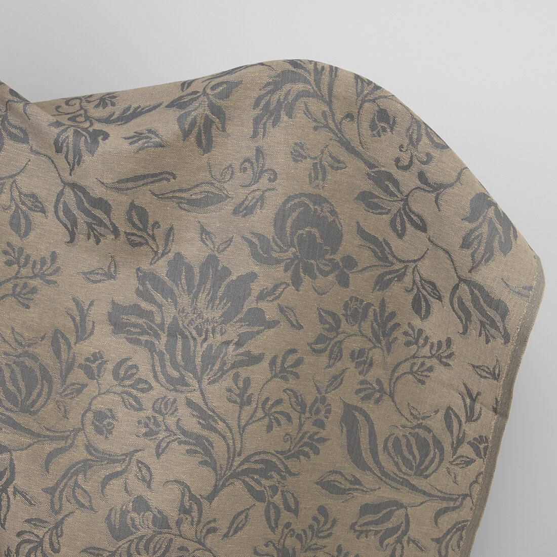 Sand and grey linen cotton fabric