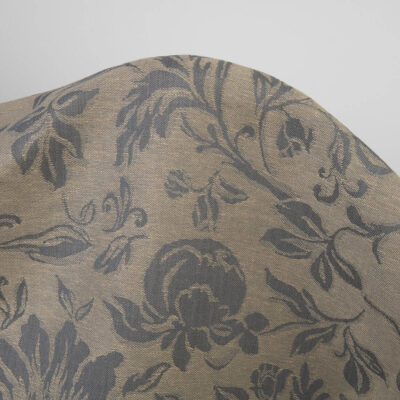 Sand and grey linen cotton fabric, jacquard