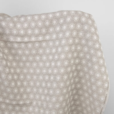 Linen blend jacquard fabric in a sun pattern 4 Linen cotton fabric, natural and white