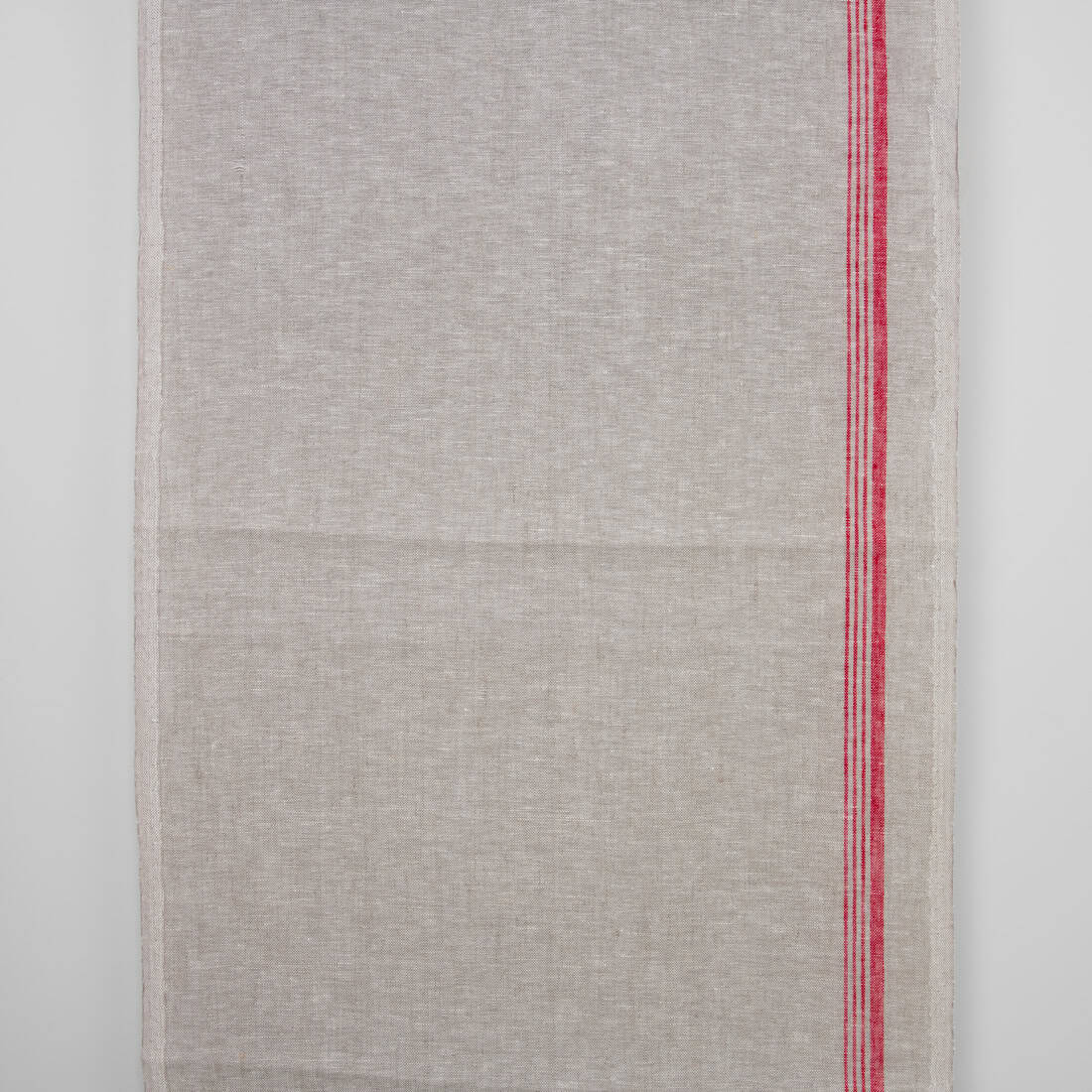 Narrow linen towel fabric in beige