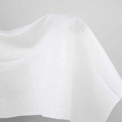 Linen cotton white canvas fabric