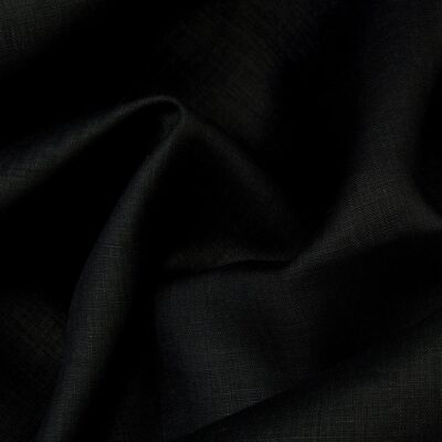 Black linen fabric, 100% linen