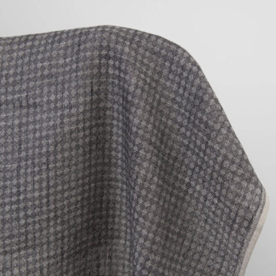 Diamond patterned linen fabric in black and grey 6 Black and grey linen fabric, diamond pattern