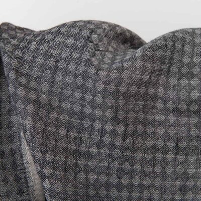 Diamond patterned linen fabric in black and grey 7 Black and grey linen fabric, 100% linen