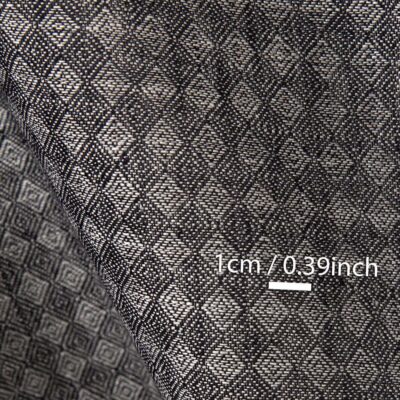 Diamond patterned linen fabric in black and grey 8 Black and grey linen fabric, with measurements