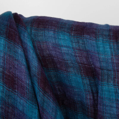 Blue-turquoise washed two sided linen fabric 8 Blue and violet linen fabric, washed