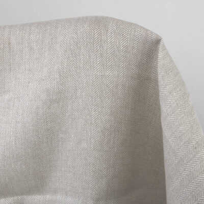 Light grey herringbone patterned linen fabric 5 Beige linen fabric, mix of natural and white