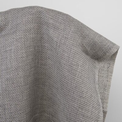 Checked linen fabric in black and grey 5 Checked linen fabric, black and natural, unwashed