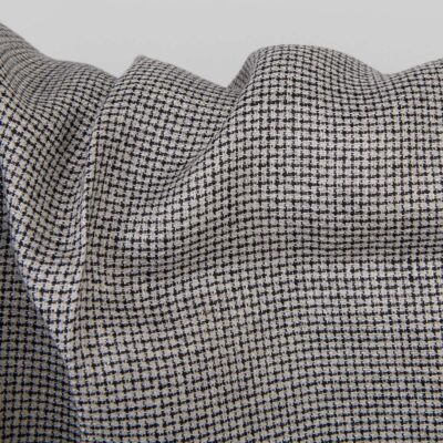 Checked linen fabric in black and grey 6 Checked linen fabric, black and natural, small pattern