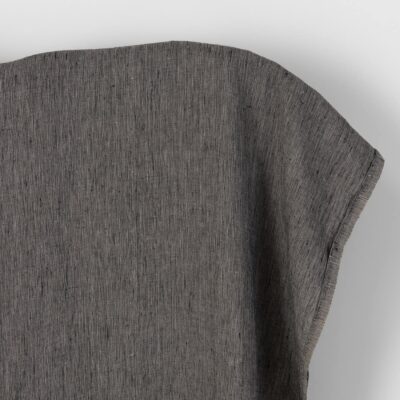 Washed linen fabric in natural and black 4 Linen fabric in natural and black