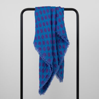 ZINA Scarf blue 4 Blue linen scarf