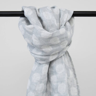 ZINA Shawl light grey 5 Light grey linen shawl, washed fabric