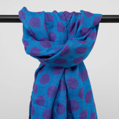 ZINA Shawl blue 5 Blue linen shawl, washed fabric