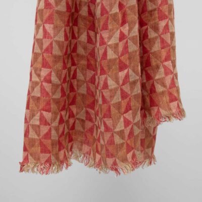MOLI Shawl brown-red 6 Washed linen brown-red shawl with fringe