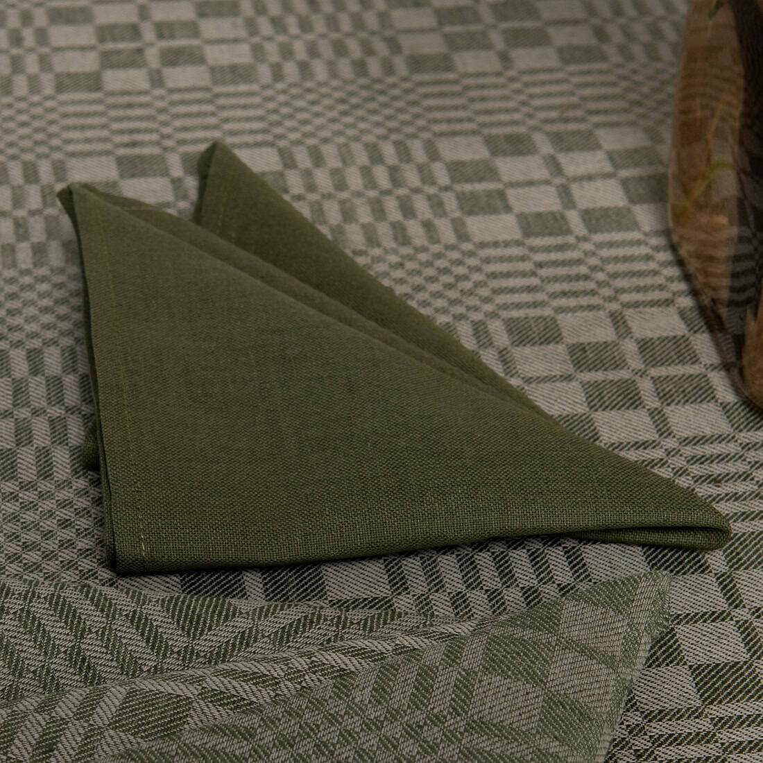 Green linen cotton napkin