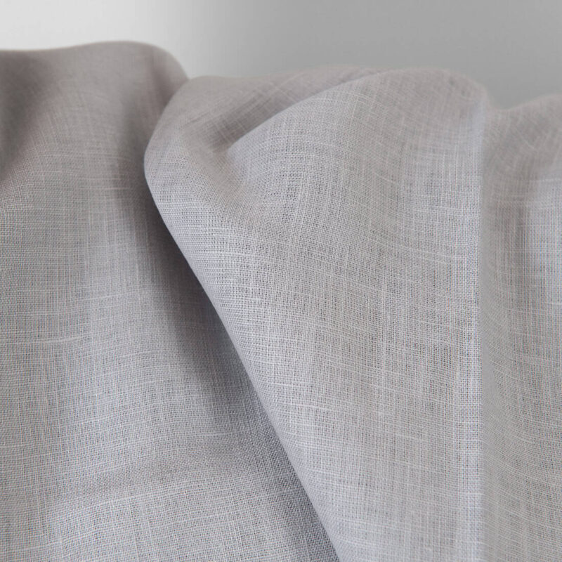 Linen fabric solid light grey