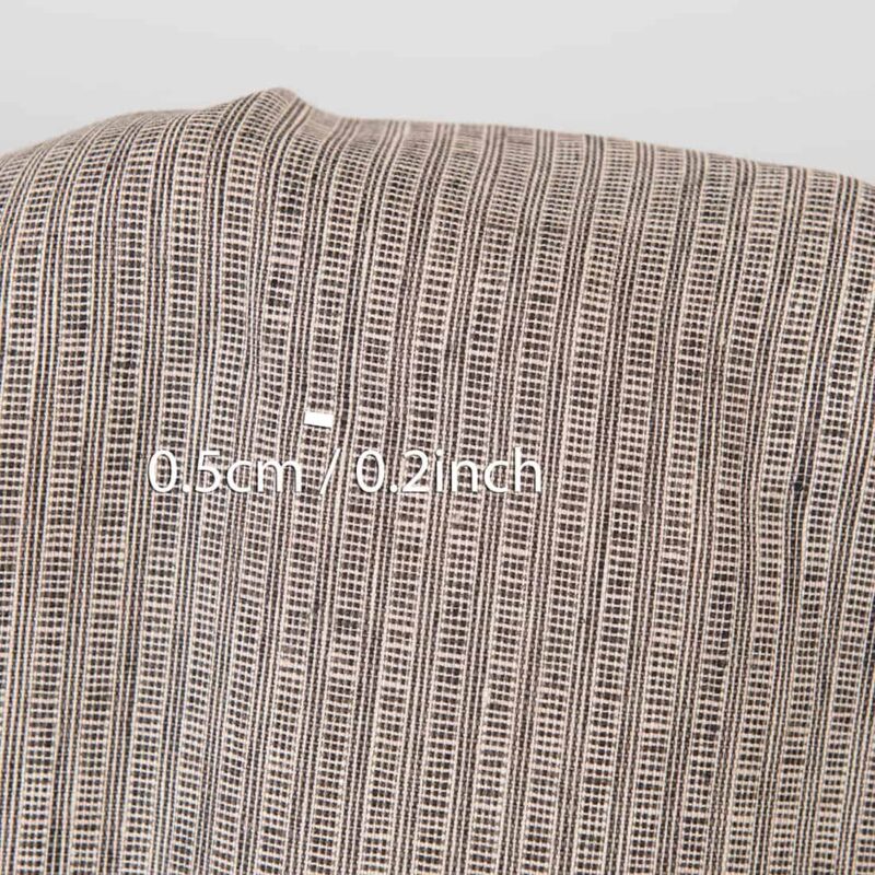 Linen fabric pink-black small striped pattern