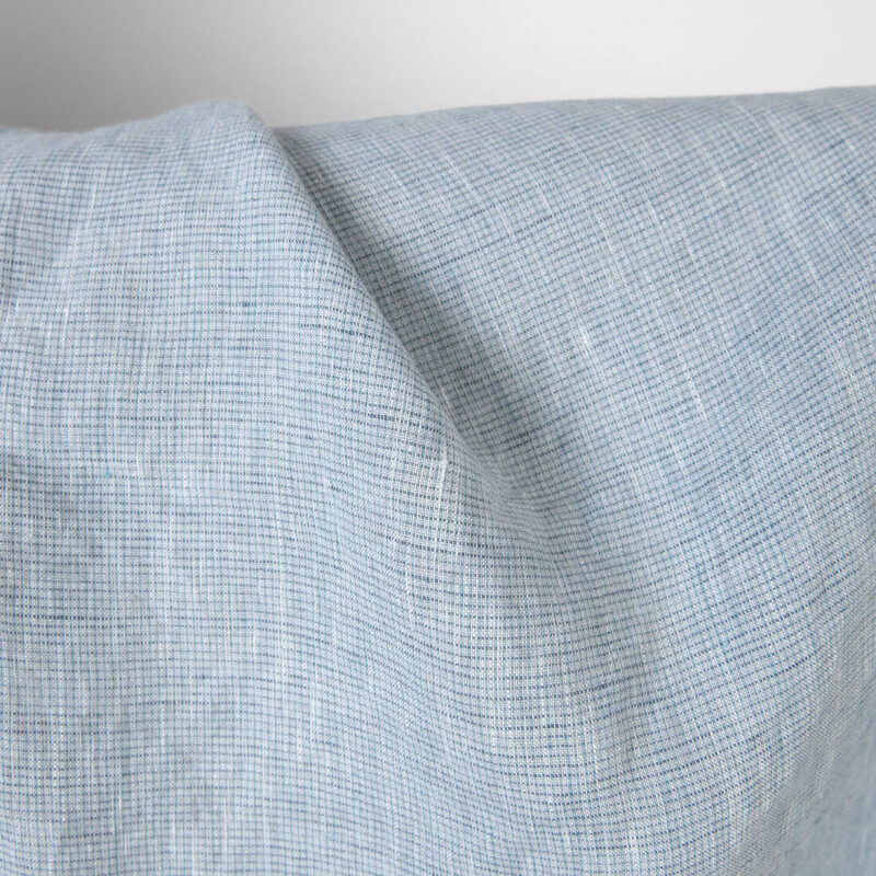 Linen fabric light blue melange washed 5 Washed linen fabric light blue melange, pure linen