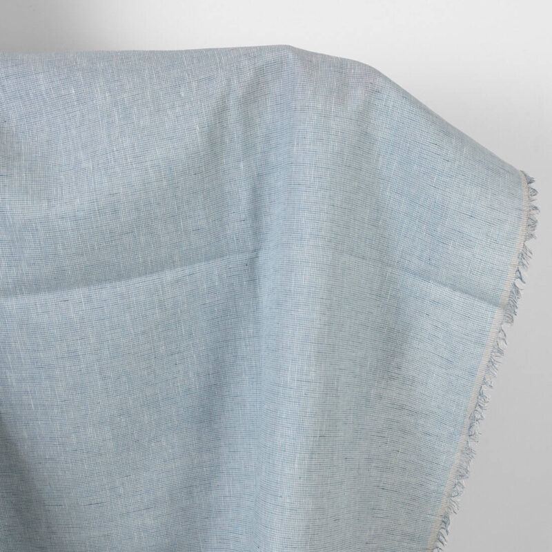 Linen fabric light blue melange