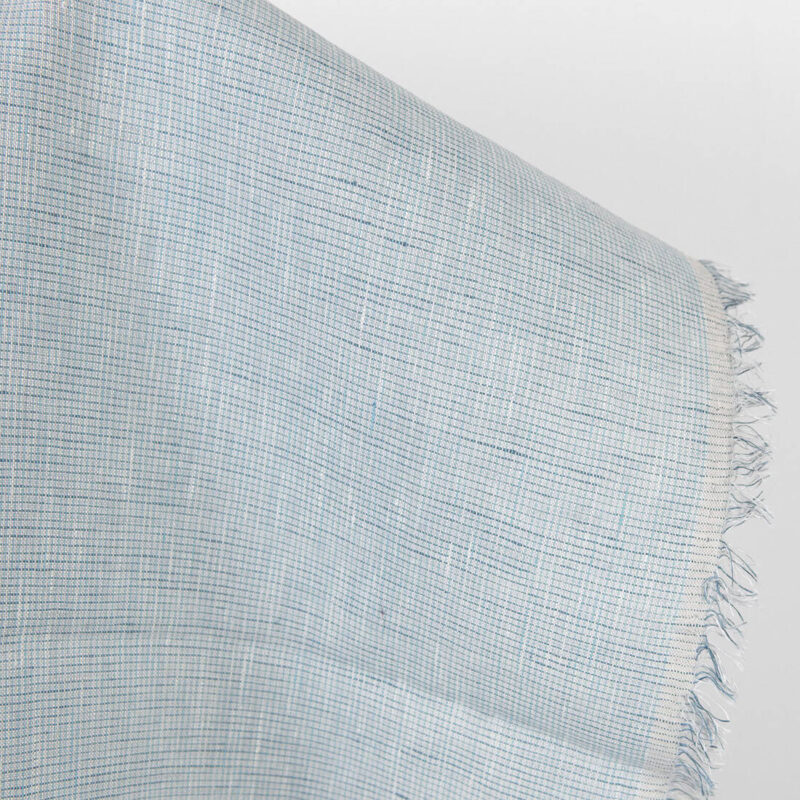 Linen fabric light blue melange