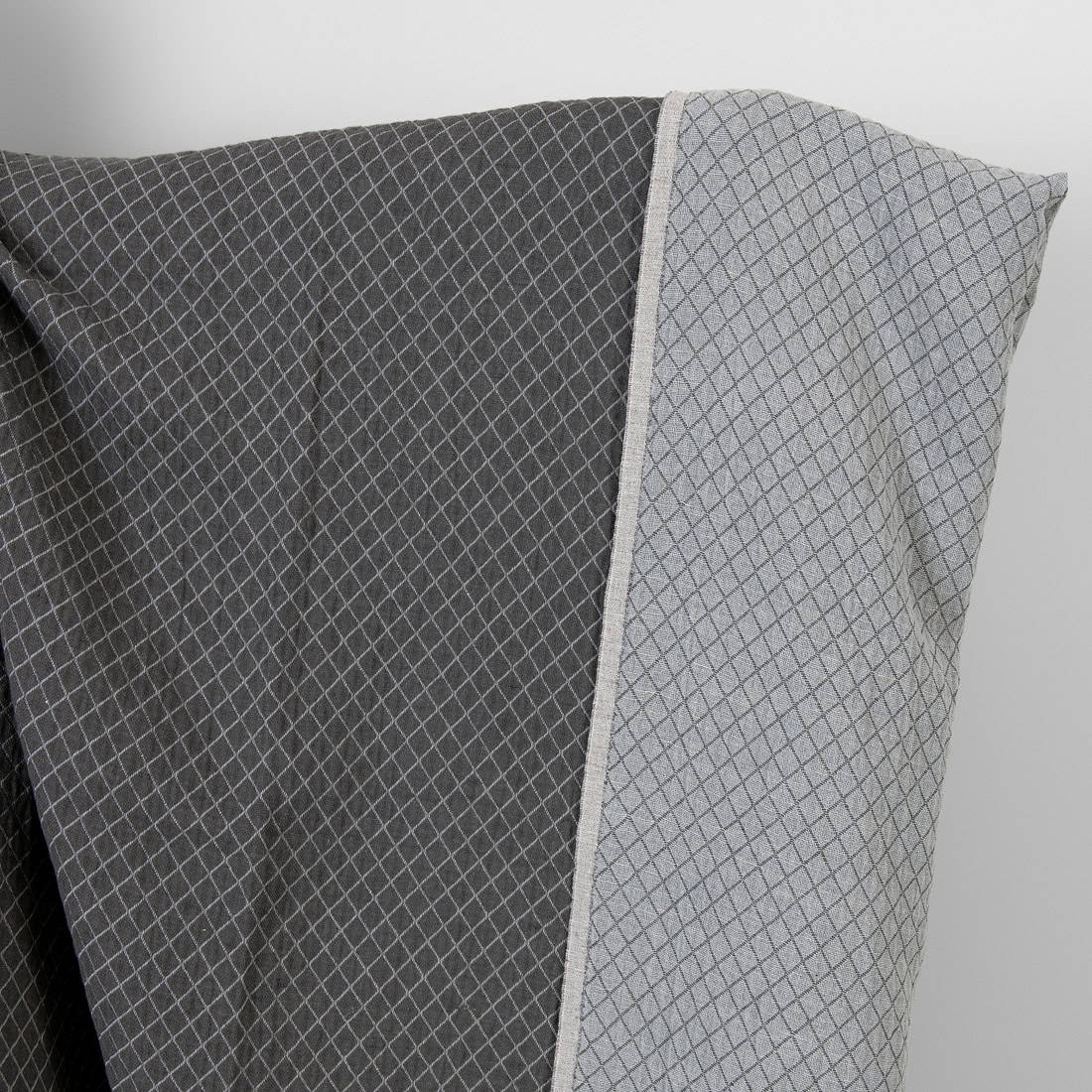 Washed linen cotton fabric diamond jacquard