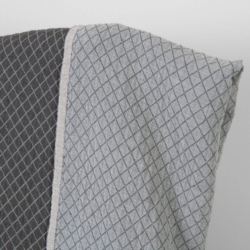 Linen cotton fabric diamond jacquard washed 6 Washed linen cotton fabric diamond jacquard, specially washed