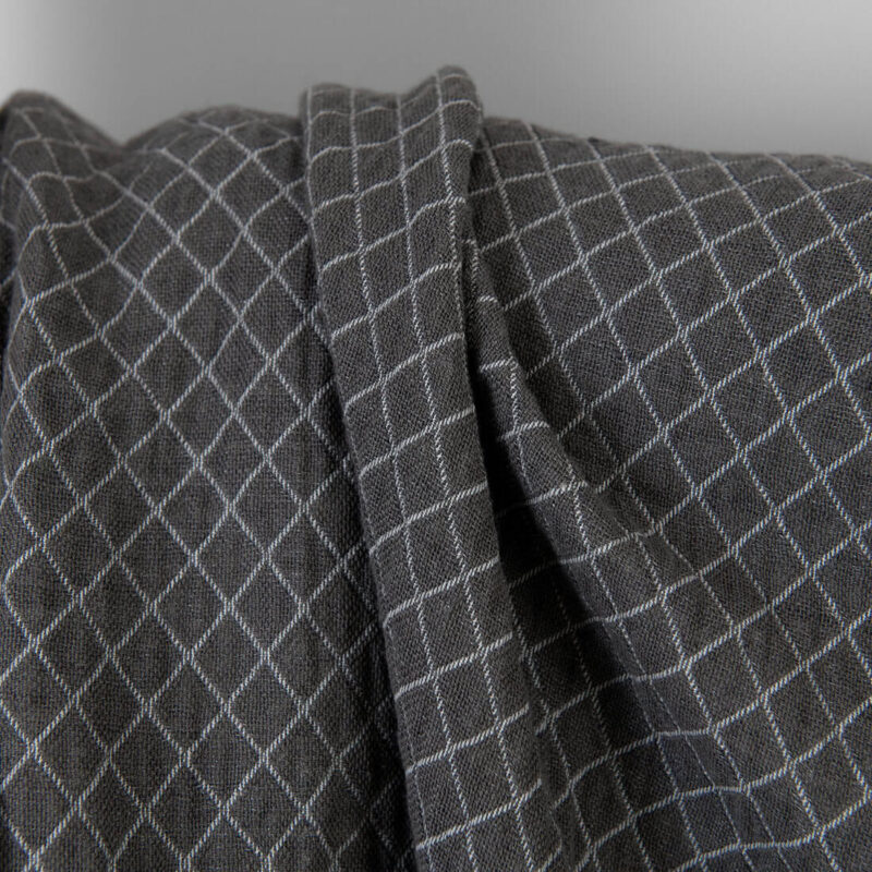 Linen cotton fabric diamond jacquard washed 7 Washed linen cotton fabric diamond jacquard, double-layer