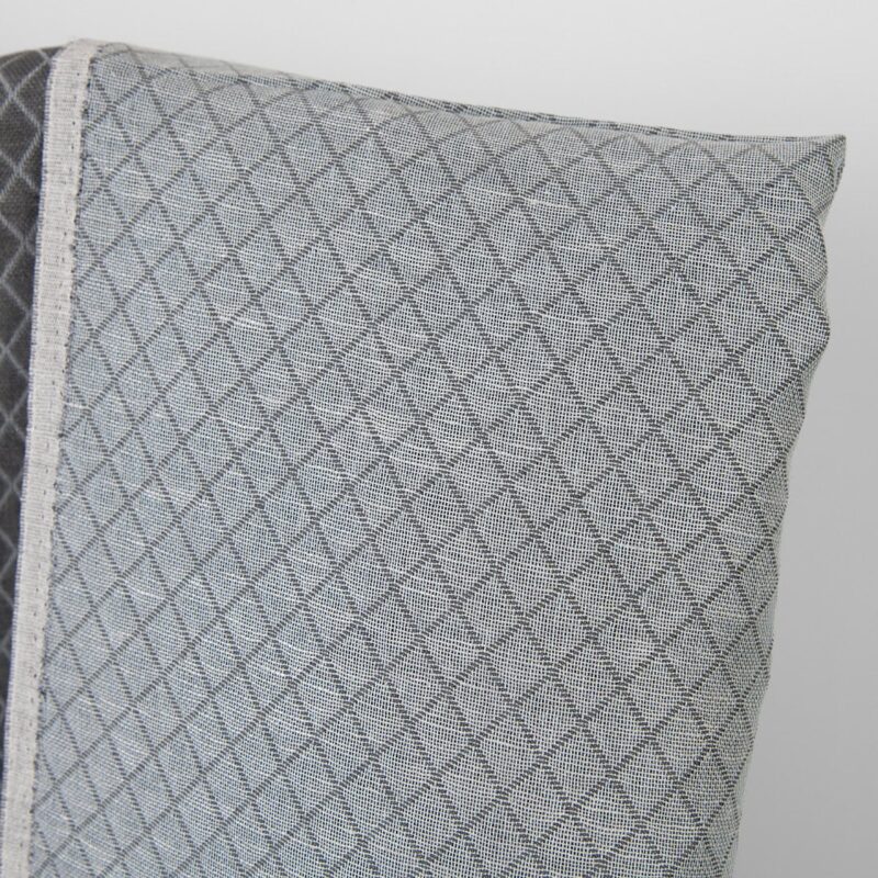 Linen cotton fabric grey diamond jacquard