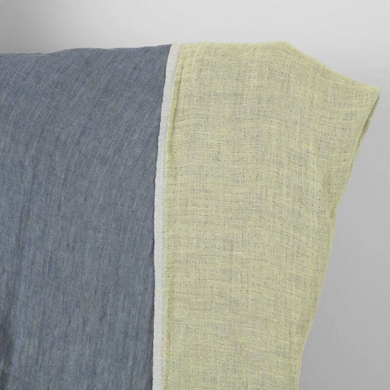 Linen fabric grey yellow double-sided washed 4 Washed linen fabric grey yellow double-sided
